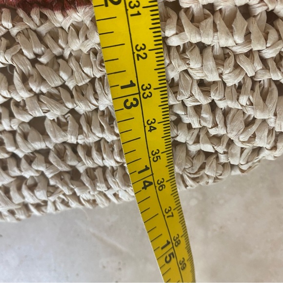 Straw Studios American Flag Patriotic Raffia Straw Tote Beach Vacation Bag - Picture 16 of 16